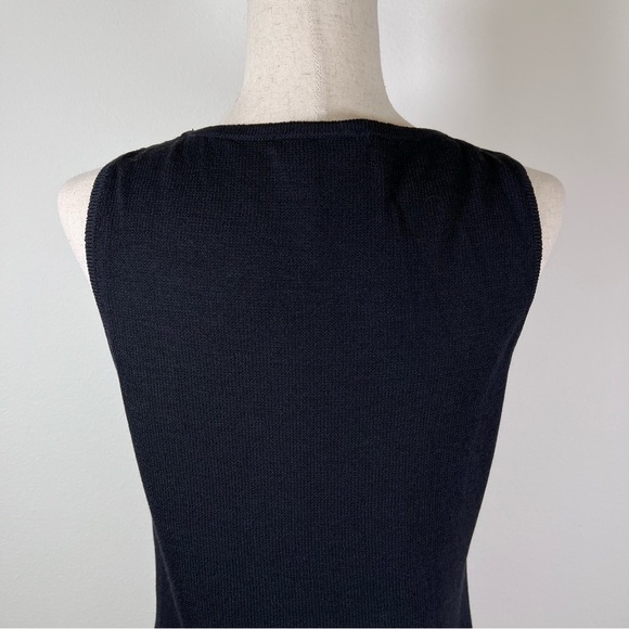 St John Collection Santana Knit Tank Top Size Small Wool Blend Black Basics Chic - Picture 9 of 16